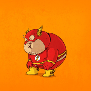 Illustration for article titled Morbidly obese versions of iconic pop culture characters by Alex Solis